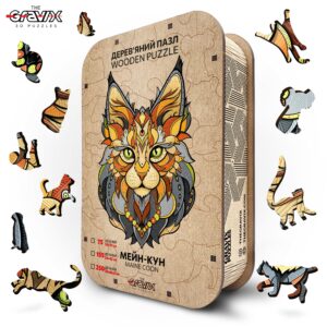 Wooden Puzzle "Maine Coon Figure"