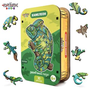 Wooden Puzzle for children "Chameleon Figured" 30 pcs