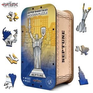 Wooden Licensed Puzzle "Motherland" with the Neptune rocket (YB)