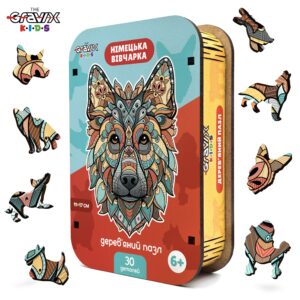 Деревянный Пазл для детей "Немецкая Овчарка Фигурная" 30 шт