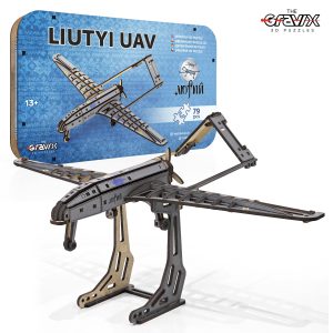 Деревянный Лицензионный 3D Конструктор БПЛА "ЛЮТИЙ" 79 деталей 35 см (04322)